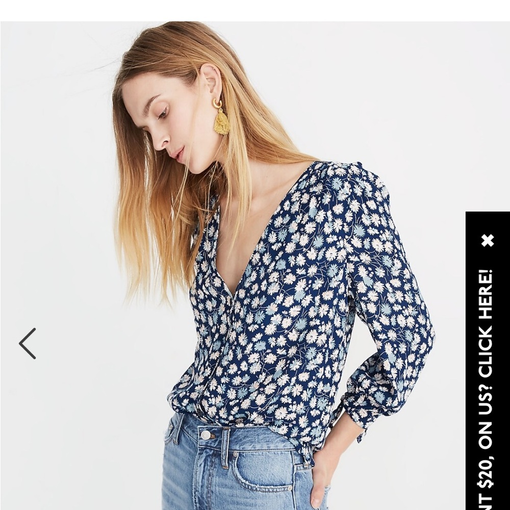 Madewell floral button up blouse